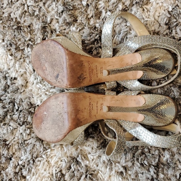 Jimmy Choo Glittering Silver Heels - Picture 3 of 16